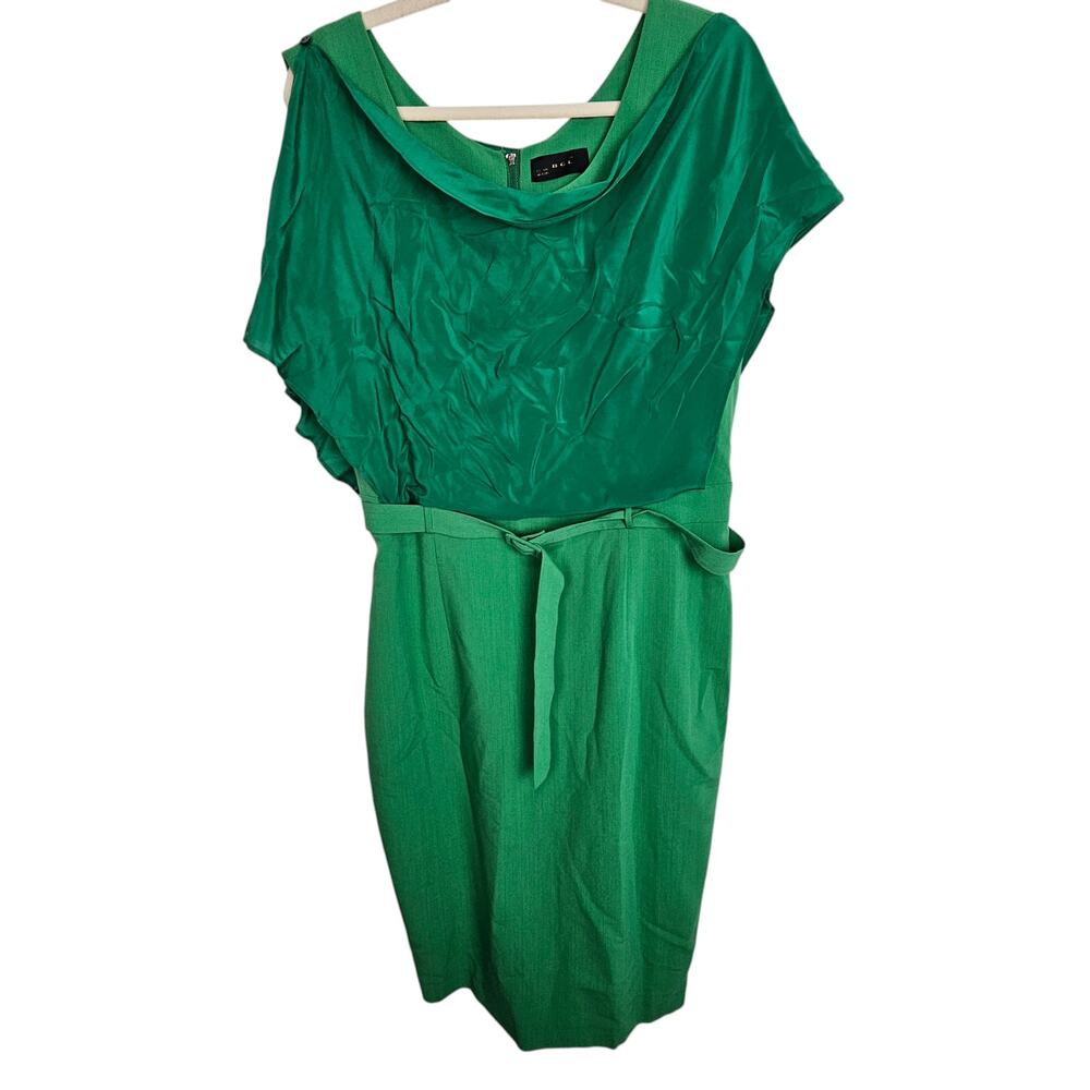 BGL Dress Silk Dress Knee Length Dress Belted Dress Cowl Neck Dress 46EU 2XL US